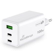 MediaRange MRMA123 Mobiles Ladegerät für Laptop, Smartphone, Tablet, Weiß, AC-Schnellladung intern