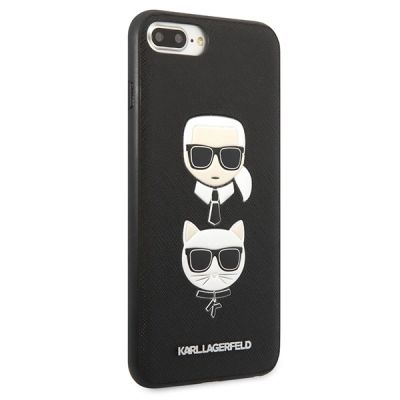 4. Karl Lagerfeld Saffiano Karl&Choupette Head Case für iPhone 7 Plus / iPhone 8 Plus – Schwarz