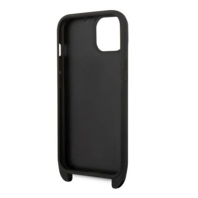 6. Karl Lagerfeld Monogram Plaque Logo Strap Case für iPhone 14 / 15 / 13 6.1" - Schwarz