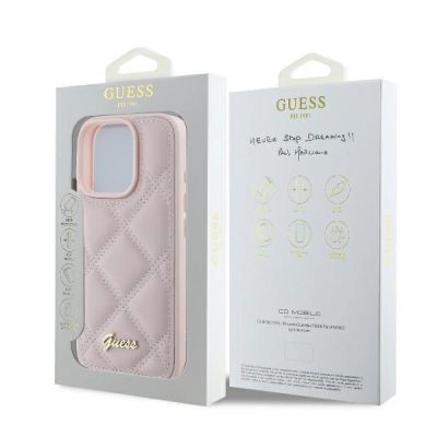 8. Guess Gestepptes Metalllogo iPhone 16 Pro Hülle - Rosa