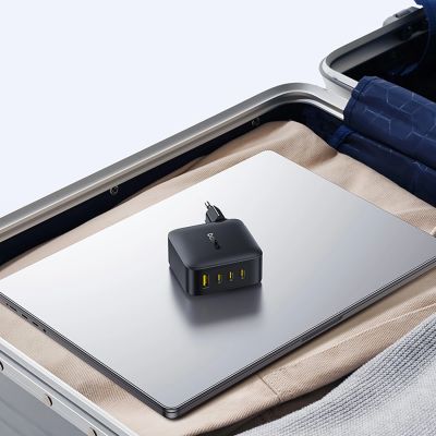 14. Baseus EnerFill FH11 GaN 140W Wandladegerät 3xUSB-C + 1xUSB-A - Schwarz