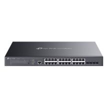 TP-Link Omada SG3428XMPP Netzwerkkabel, verwalteter L2+ Gigabit-Ethernet-Port (10/100/1000) mit PoE-Unterstützung, 1 HE, Schwarz