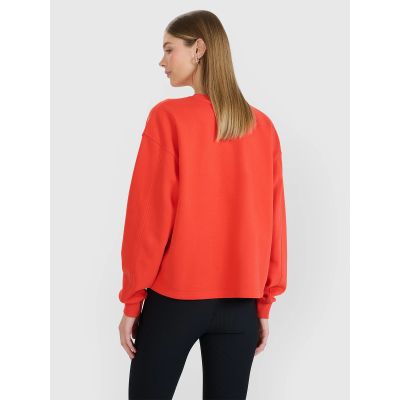5. Oversize-Sweatshirt ohne Kapuze, offener Reißverschluss, Damen 4F 4FWSS25TSWSF1543-62S