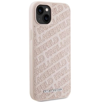 4. Karl Lagerfeld Quilted K Pattern Hülle für iPhone 15 Plus / 14 Plus – Rosa