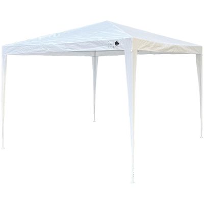2. Gartenzelt-Pavillon PE 3x3x2,45 m Weiß Saska Garten