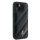 4. Karl Lagerfeld Diagonal Quilted Script Hülle für iPhone 15 Plus / 14 Plus – Schwarz