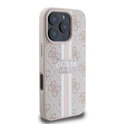 2. Guess 4G Printed Stripes MagSafe iPhone 16 Pro Hülle - Rosa