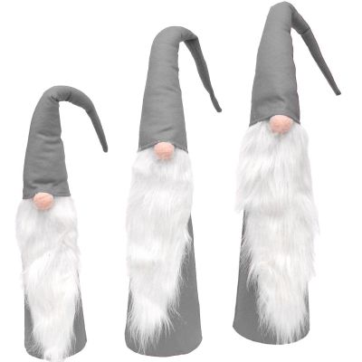 11. Set aus grauen Deko-Weihnachtsmännern, 60, 70, 80 cm