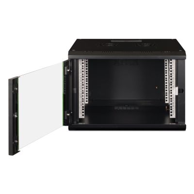 5. Digitus Unique 19" 7U 600x600 Wand-Netzwerkschrank, Glastür, schwarz, ungeteilt, montiert, 100 kg