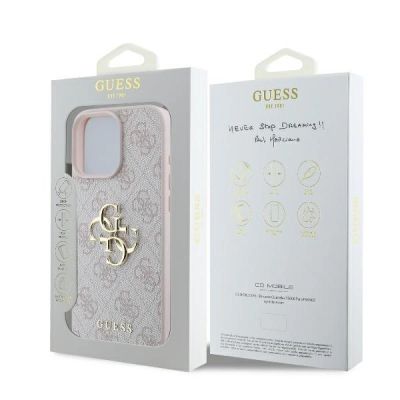 8. Guess 4G Big Logo Case für iPhone 16 Pro Max - Rosa