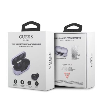 5. Guess GUTWST31EU TWS Bluetooth-Kopfhörer + Dockingstation lila/lila