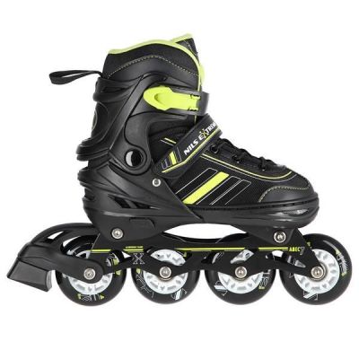 2. NILS EXTREME NH18191 2IN1 ROLLERSCHUHE SCHWARZ-LIMETTE GRÖSSE L (39-43) MIT AUSTAUSCHBAREM HOCKEYBLATT