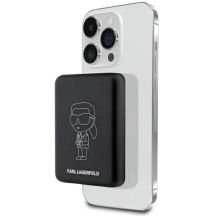 Karl Lagerfeld Ikonik MagSafe 5W 3000mAh Induktive Powerbank - Schwarz