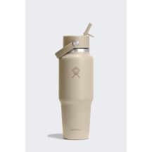 Hydro Flask 32 Oz Reiseflasche mit breitem Flex-Strohhalm (946 ml) - Hafer