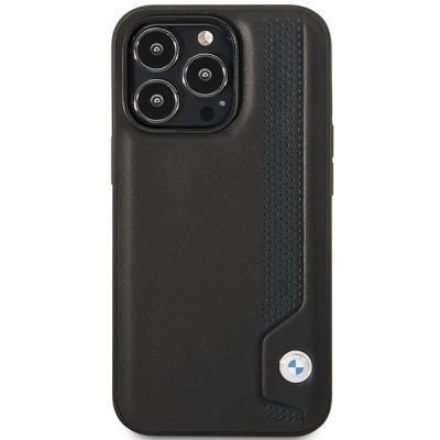3. Hülle BMW BMHCP14L22RBDK iPhone 14 Pro 6.1" schwarz/schwarz Hardcase Leder Blue Dots