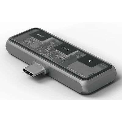 3. Satechi USB-C PD Mobile XR Hub und MicroSD-Kartenleser, Space Grau