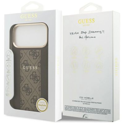 8. Guess 4G Stripe MagSafe Hülle für iPhone 17 Pro Max - Braun