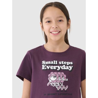 Mädchen-T-Shirt Regular Fit mit Aufdruck 4F 4FJRSS25TTSHF2585-50S