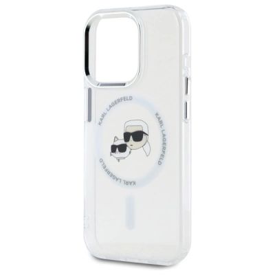 6. Karl Lagerfeld IML Metal Karl&Choupette Head MagSafe Case für iPhone 15 Pro Max - Weiß