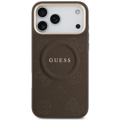 3. Guess Peony Hot Stamp MagSafe Schutzhülle für iPhone 18 Pro Max / 17 Pro Max – Braun