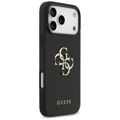 4. Guess Grained Big 4G & Classic Logo Hülle für iPhone 17 Pro Max - Schwarz