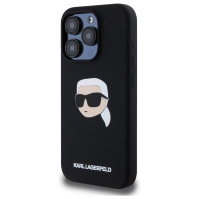 2. Karl Lagerfeld KLHMP15LSKHPPLK iPhone 15 Pro 6,1" schwarz/schwarz Hardcase Silikon Karl Head Print MagSafe