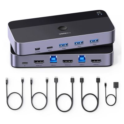 4. Ugreen CM664 HDMI-Switch 2in1 KVM-Switch – Schwarz