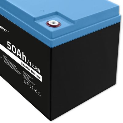 3. QOLTEC LiFePO4 Lithium-Eisenphosphat-Batterie | 12,8 V | 50 Ah | 640 Wh | BMS