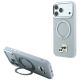 Karl Lagerfeld with Ring Stand 360 Karl & Choupette Heads Pin MagSafe Hülle für iPhone 18 Pro Max / 17 Pro Max – Grau