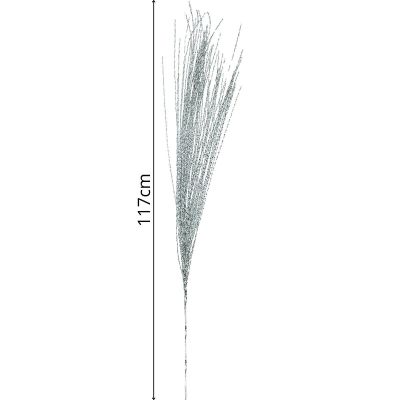 14. Dekorative Feder 117 cm Silber