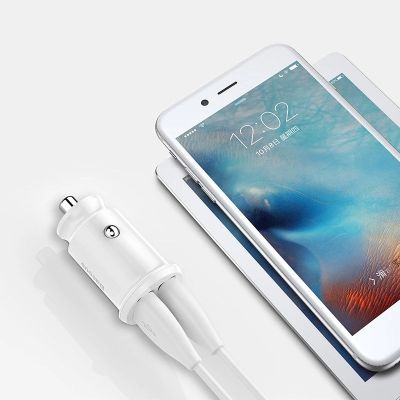 11. Baseus Grain Autoladegerät CCALL-ML02 Mini-Ladegerät 2x USB-A 3,1A - Weiß