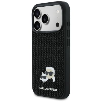 2. Karl Lagerfeld Strass-Hülle mit Karl&Choupette-Motiv für iPhone 17 Pro – Schwarz