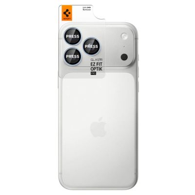2. Spigen Optik Pro GLAS.TR EZ FIT 2er-Pack Displayschutzfolie aus gehärtetem Glas für iPhone 18 Pro / 18 Pro Max – Hellblau