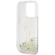 7. Guess Liquid Glitter Gold Stripes Hülle für iPhone 15 Pro Max – transparent