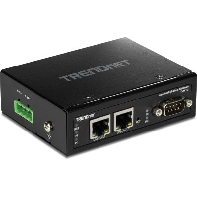 3. TRENDnet TI-M12 Industrie-Gateway – 100-Mbit/s-LAN, RS-232, RS-485, Modbus, RS-442 – DC – Wand-/DIN-Schienenmontage – TAA-konform