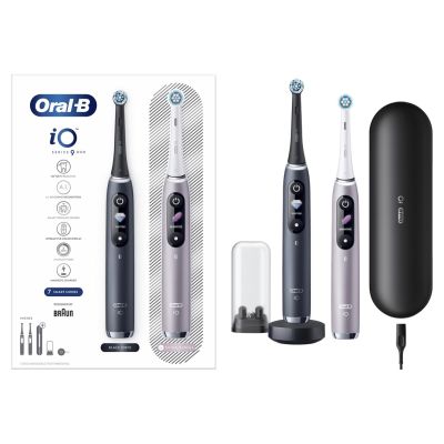 2. Oral-B iO 80363731 Elektrische Zahnbürste für Erwachsene, rotierende und pulsierende Zahnbürste, Schwarz, Silber