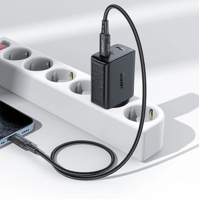 4. Acefast A29 PD50W GaN (USB-C + USB-C) Dual-Port-Ladegerät schwarz