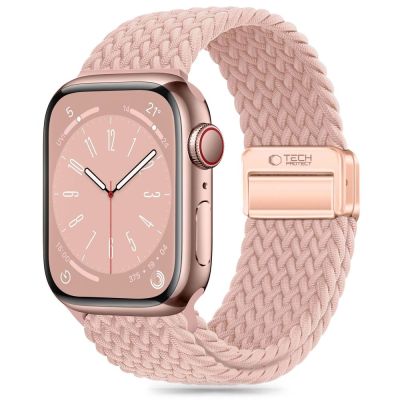 Tech-Protect Nylonmag-Armband für Apple Watch 4 / 5 / 6 / 7 / 8 / 9 / SE / Ultra 1 / 2 (42 / 44 / 45 / 49 mm) – Pink