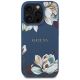 3. Guess Grained Printed Flower Pattern MagSafe Case für iPhone 16 Pro Blau