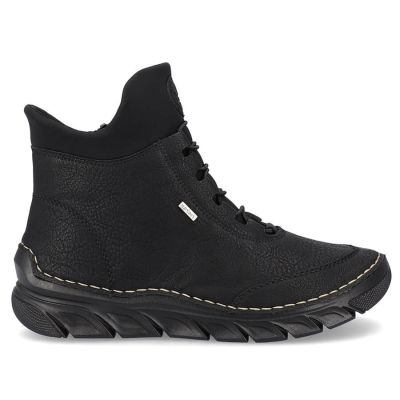 46. Gefütterte schwarze Damen-Ankle-Boots Rieker 55069-00