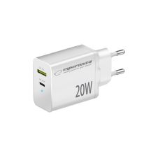 ESPERANZA NETZLADEGERÄT 20 W USB-C PD 20 W / USB-A QC 3.0 18 W WEISS EZC105W