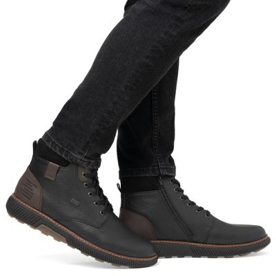 25. Gefütterte wasserdichte Herren-Lederstiefeletten in Schwarz Rieker B3343-00