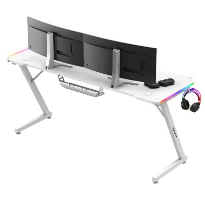 3. Huzaro Hero 4.8 Weißer RGB-Gaming-Schreibtisch