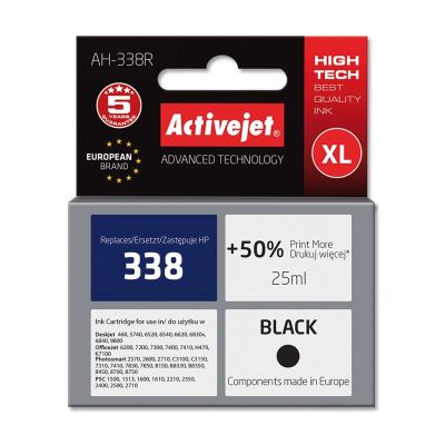 Activejet AH-338R Tinte (ersetzt HP 338 C8765EE; Premium; 25 ml; schwarz)