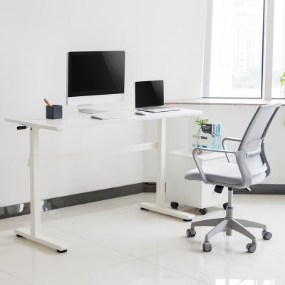 10. Ergo Office Schreibtisch mit manueller Höhenverstellung, max. 40 kg, max. Höhe 117 cm, mit Tischplatte für Sitz- und Steharbeit, ER-401 W