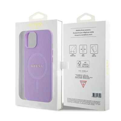8. Guess GUHMP15SPSAHMCU iPhone 15 6,1" lila/lila Hardcase Saffiano MagSafe