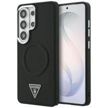 Guess MagSafe-Hülle mit geprägtem Ring-Dreieck-Logo für Samsung Galaxy S26 Ultra – Schwarz