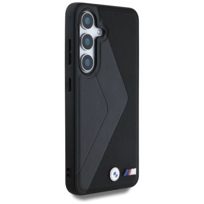 4. BMW Leder Oversized Stripes MagSafe Hülle für Samsung Galaxy S25 - Schwarz