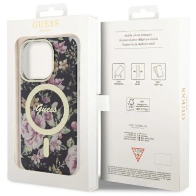 12. Guess GUHMP14LHCFWSK iPhone 14 Pro 6.1" schwarz/schwarz Hardcase Flower MagSafe