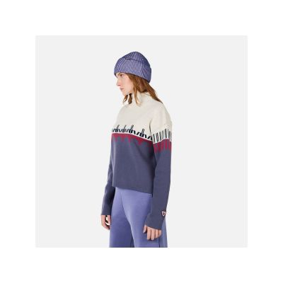 4. ROSSIGNOL W PATTERNED TN SWEATER blauer Damenpullover